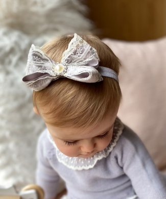 NEW Pretty Lace Bow Baby Headband UK Seller 