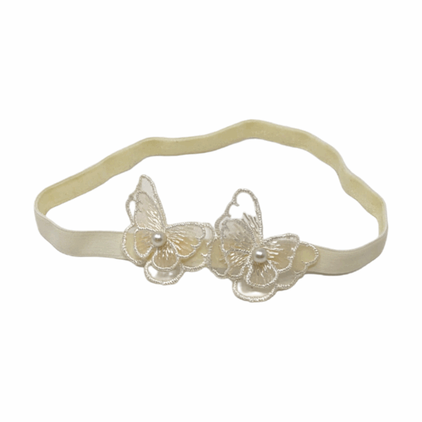 Elegant Ivory Lace Butterfly Headband